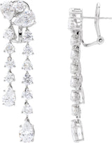 14K Gold Pear Lab-Grown Diamond Dangle Earrings - White Gold