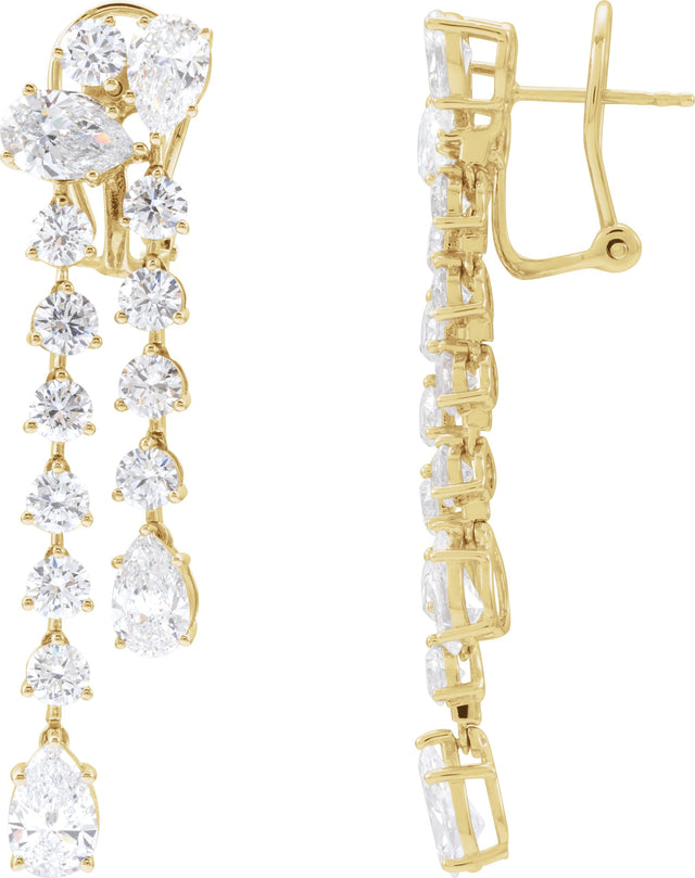 14K Gold Pear Lab-Grown Diamond Dangle Earrings - Yellow Gold