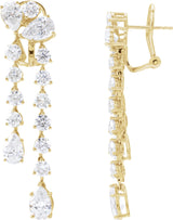 14K Gold Pear Lab-Grown Diamond Dangle Earrings - Yellow Gold - view 2