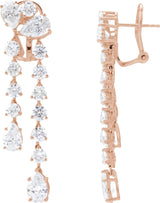 14K Gold Pear Lab-Grown Diamond Dangle Earrings - Rose Gold - view 2