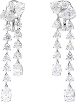 14K Gold Pear Lab-Grown Diamond Dangle Earrings - White Gold - view 3
