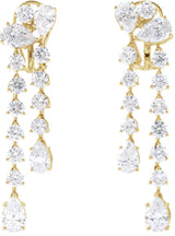 14K Gold Pear Lab-Grown Diamond Dangle Earrings - Yellow Gold - view 3
