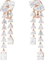 14K Gold Pear Lab-Grown Diamond Dangle Earrings - Rose Gold - view 3