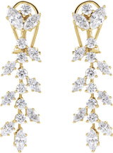 14K Gold Marquise Lab-Grown Diamond Earrings - Yellow Gold - view 2