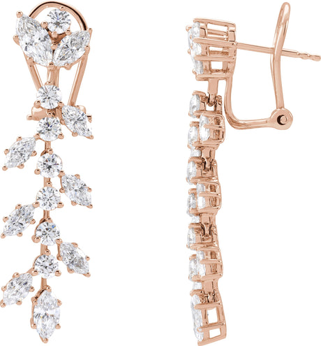 14K Gold Marquise Lab-Grown Diamond Earrings - Rose Gold