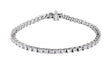 14K Gold Emerald Lab-Grown Diamond Line Bracelet - White Gold