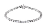 14K Gold Emerald Lab-Grown Diamond Line Bracelet - White Gold