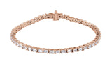 14K Gold Emerald Lab-Grown Diamond Line Bracelet - Rose Gold