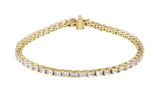 14K Gold Emerald Lab-Grown Diamond Line Bracelet - Yellow Gold