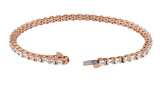 14K Gold Emerald Lab-Grown Diamond Line Bracelet - Rose Gold - view 2
