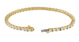 14K Gold Emerald Lab-Grown Diamond Line Bracelet - Yellow Gold - view 2