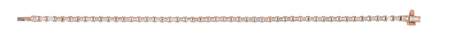 14K Gold Emerald Lab-Grown Diamond Line Bracelet - Rose Gold - view 3