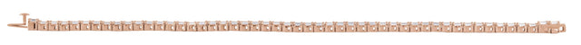 14K Gold Emerald Lab-Grown Diamond Line Bracelet - Rose Gold - view 4