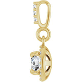14K Gold Round Natural Diamond Halo-Style Pendant – up to 9/10 CTW - Yellow Gold - view 6