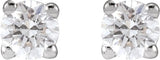 14K Gold Lab-Grown Diamond Round 4-Prong Lightweight Stud Earrings – up to 1 1/4 CTW - White Gold - view 6