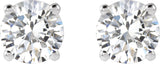 14K Gold Lab-Grown Diamond Round 4-Prong Lightweight Stud Earrings – up to 1 1/4 CTW - White Gold - view 6