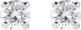 14K Gold Lab-Grown Diamond Round 4-Prong Lightweight Stud Earrings – up to 1 1/4 CTW - White Gold - view 6