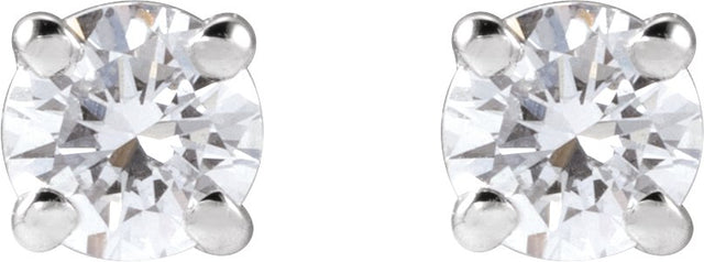 14K Gold Lab-Grown Diamond Round 4-Prong Lightweight Stud Earrings – up to 1 1/4 CTW - White Gold - view 6