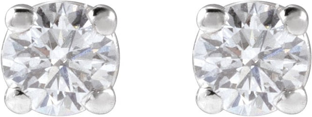 14K Gold Lab-Grown Diamond Round 4-Prong Lightweight Stud Earrings – up to 1 1/4 CTW - White Gold - view 6