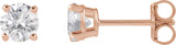 14K Gold Lab-Grown Diamond Round 4-Prong Lightweight Stud Earrings – up to 1 1/4 CTW - Rose Gold - view 5