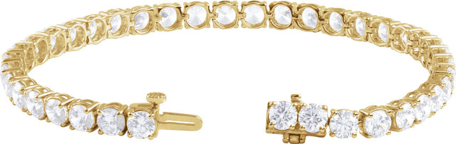 14K Gold Round Lab-Grown Diamond Line Bracelet – 1.8-4.25mm Stones - Yellow Gold - view 6