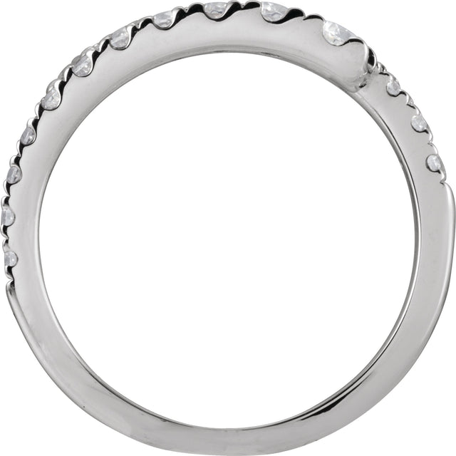 14K Gold Round Lab-Grown Diamond Bypass Ring – 9/10 CTW - White Gold - view 2