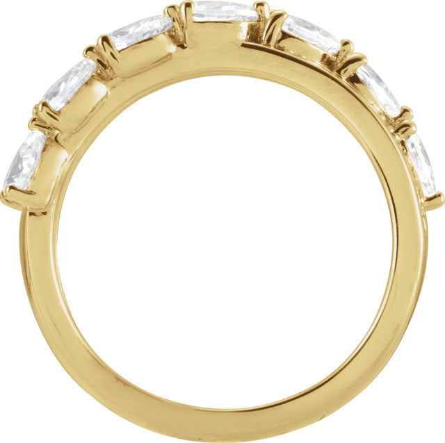 14K Gold Pear Lab-Grown Diamond Accented Ring - Yellow Gold - view 6