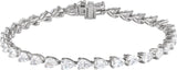 14K Gold Pear Lab-Grown Diamond Line Bracelet - White Gold