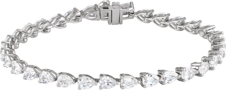 14K Gold Pear Lab-Grown Diamond Line Bracelet - White Gold