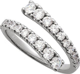 14K Gold Round Lab-Grown Diamond Bypass Ring – 9/10 CTW - White Gold - view 4