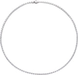 14K Gold Emerald Lab-Grown Diamond Line Necklace - White Gold