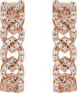 14K Gold Round Lab-Grown Diamond Hoop Earrings – 1/2 CTW - Rose Gold - view 2