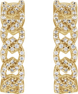 14K Gold Round Lab-Grown Diamond Hoop Earrings – 1/2 CTW - Rose Gold - view 3