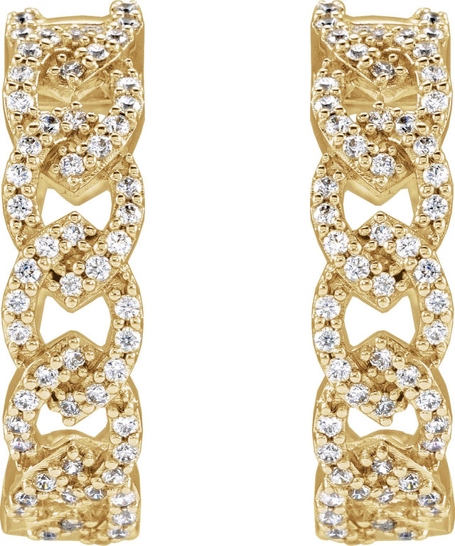 14K Gold Round Lab-Grown Diamond Hoop Earrings – 1/2 CTW - Rose Gold - view 3