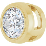 14K Gold Natural Diamond Round Bezel-Set Slide Pendant - Yellow Gold - view 5