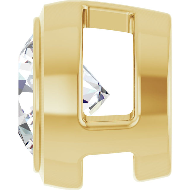14K Gold Lab-Grown Diamond Round Bezel-Set Slide Pendant - Yellow Gold - view 6