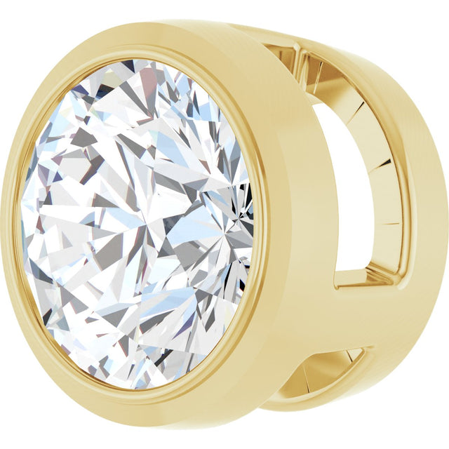 14K Gold Lab-Grown Diamond Round Bezel-Set Slide Pendant - Yellow Gold - view 5