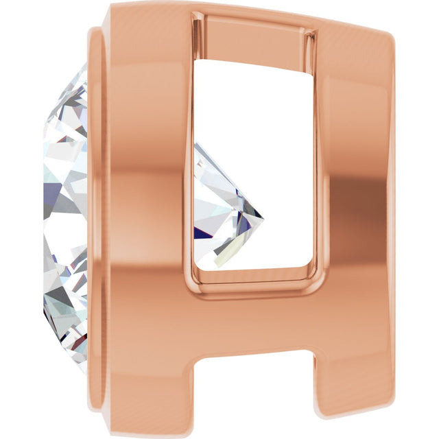 14K Gold Lab-Grown Diamond Round Bezel-Set Slide Pendant - Rose Gold - view 6