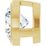 14K Gold Lab-Grown Diamond Round Bezel-Set Slide Pendant - Yellow Gold - view 6