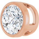 14K Gold Lab-Grown Diamond Round Bezel-Set Slide Pendant - Rose Gold - view 5