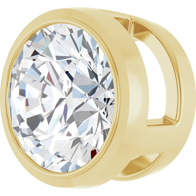 14K Gold Lab-Grown Diamond Round Bezel-Set Slide Pendant - Yellow Gold - view 5