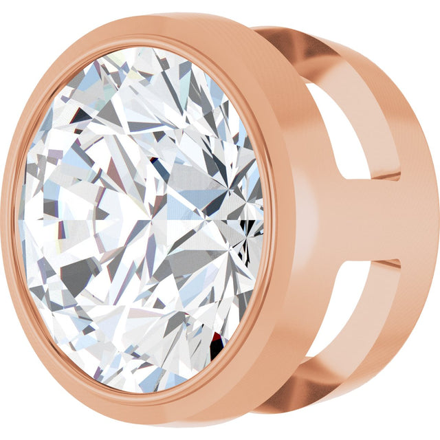 14K Gold Lab-Grown Diamond Round Bezel-Set Slide Pendant - Rose Gold - view 5