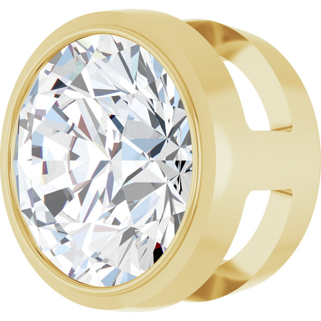 14K Gold Natural Diamond Round Bezel-Set Slide Pendant - Yellow Gold - view 5