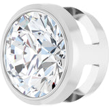 14K Gold Lab-Grown Diamond Round Bezel-Set Slide Pendant - White Gold - view 5