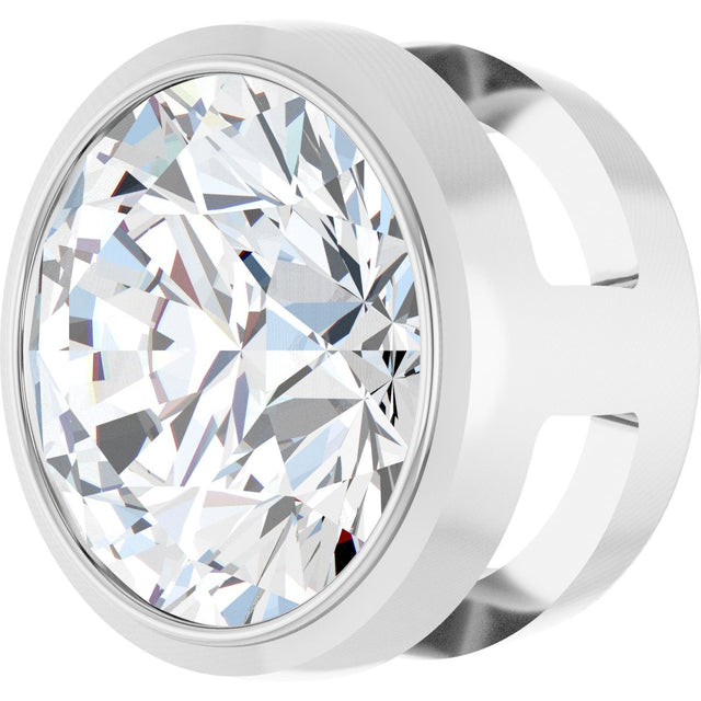 14K Gold Lab-Grown Diamond Round Bezel-Set Slide Pendant - White Gold - view 5