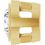 14K Gold Natural Diamond Round Bezel-Set Slide Pendant - Yellow Gold - view 6