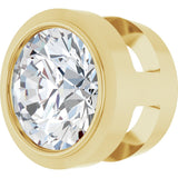 14K Gold Lab-Grown Diamond Round Bezel-Set Slide Pendant - Yellow Gold - view 5