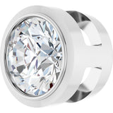 14K Gold Lab-Grown Diamond Round Bezel-Set Slide Pendant - White Gold - view 5