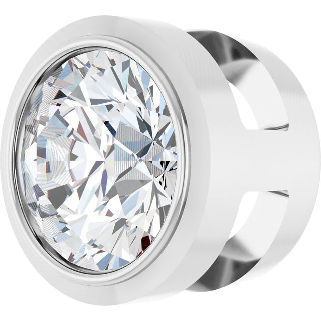 14K Gold Lab-Grown Diamond Round Bezel-Set Slide Pendant - White Gold - view 5