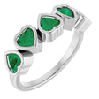 Platinum Lab-Grown Emerald Five-Stone Heart Ring